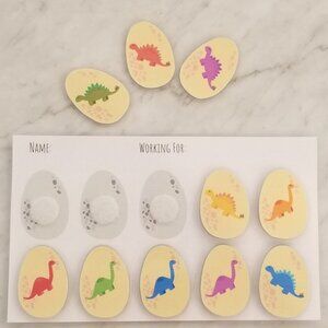 Dinosaur Egg Reward Chart, Chore Chart, Token Board, Customizable, Eraseable